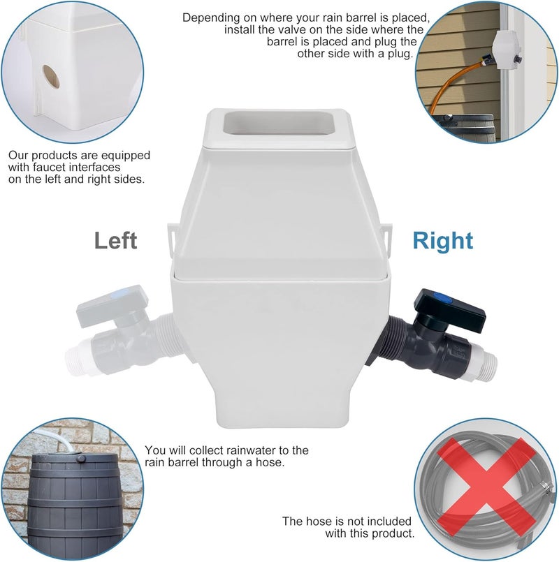 Tintsabo High-Efficiency Rainwater Diverter – Collect Up to 85% Rainwater for 2x3 & 3x4-Inch Downspouts, Easy Install, Windproof, Perfect for Garden & Home - Image 5